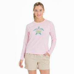 Women's Floral Turtle Long Sleeve Rashguard