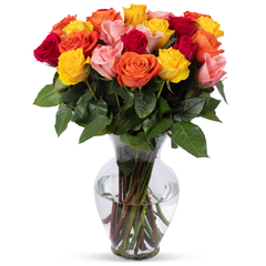 Life is Good Multi Roses with Vase