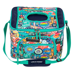 Sticker Collage 32-Can Cooler