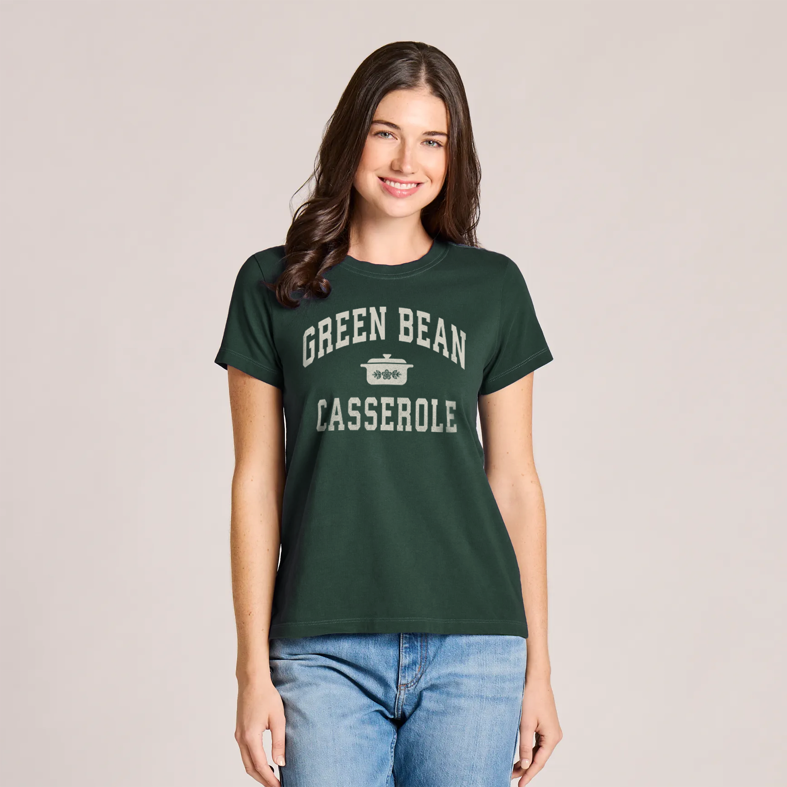 Women's Green Bean Casserole Athletic Arch Short Sleeve Crusher Tee